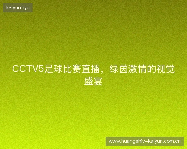 CCTV5足球比赛直播，绿茵激情的视觉盛宴