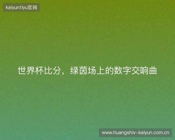 世界杯比分，绿茵场上的数字交响曲